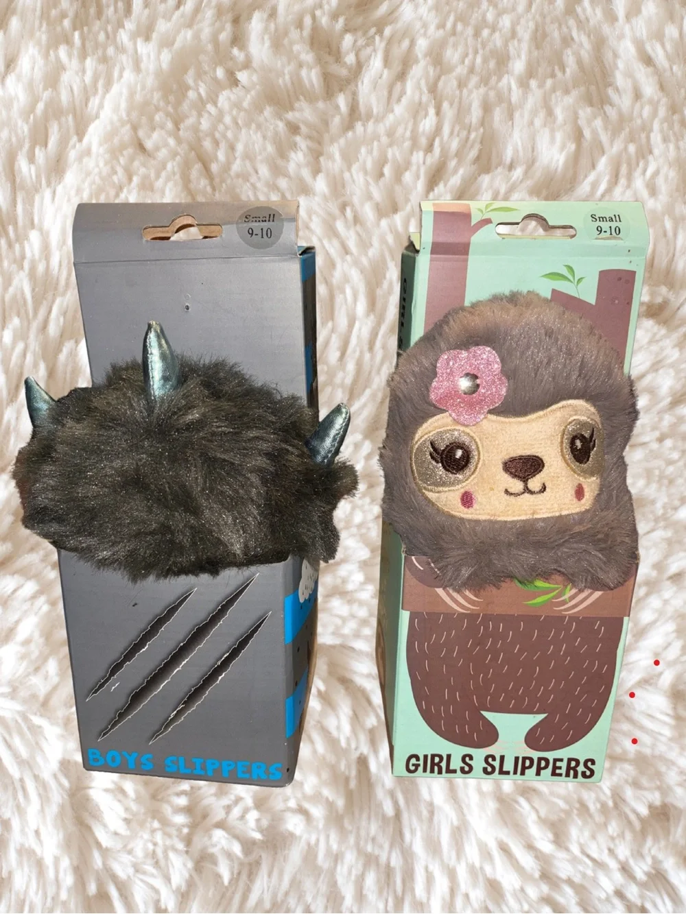 Girls and Boy Slippers Set - Sloth and Monster